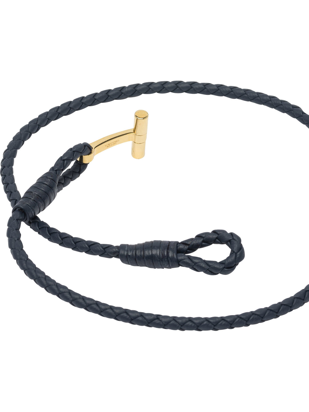Tom Ford T-Braided Leather Bracelet Jewels - Blue | 8089d9b6e301264512e8d747ee0ebb1bb43dc839