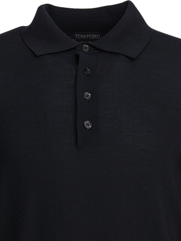 Tom Ford Long-Sleeved Polo Shirt Polo shirts - Black | 6ea2abb479ae2528c91d11e99ebfa1da9200cbcf