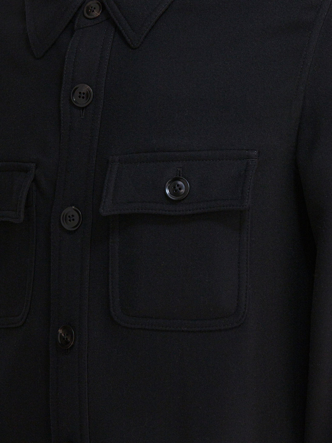 Tom Ford Wool And Silk Overshirt Jacket Jackets and Coats - Black | 9ef46562a46c461f497cc47ef5b92e10ddc1595e