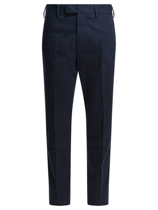 Cotton Twill Chino Trousers Blue