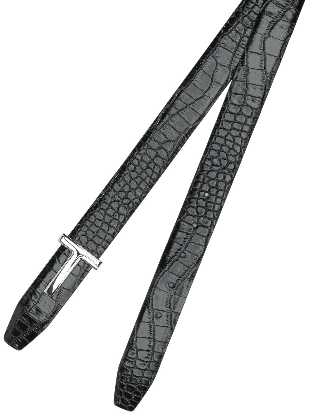Tom Ford Belt With Crocodile Print Belts - Black | b04218db5a7134ac4f6b418788cfd0c426449ce9