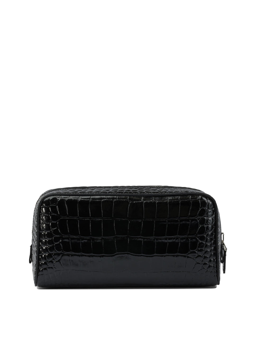 Tom Ford Crocodile Print Leather Beauty Case Clutches - Black | 093ad62b3497d39a6dd42d8e0ac8da03fa443382