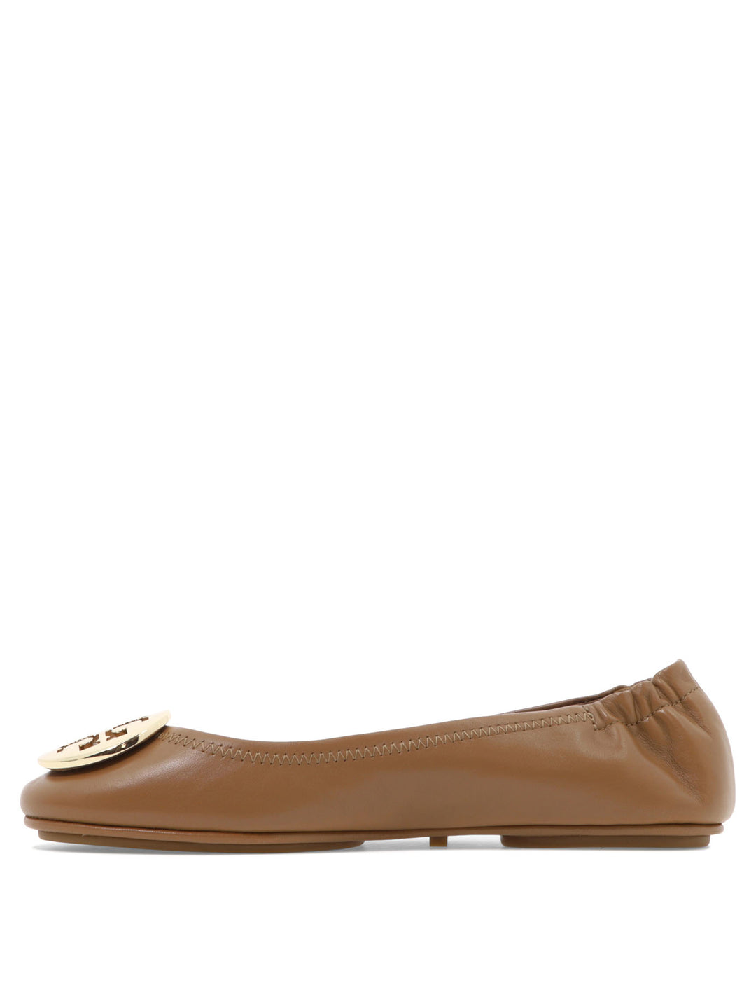 Tory Burch Minnie Travel Ballet With Metal Logo Ballerinas - Brown | de67e3d9e3dedd58905a7b2fc584eb8657956094