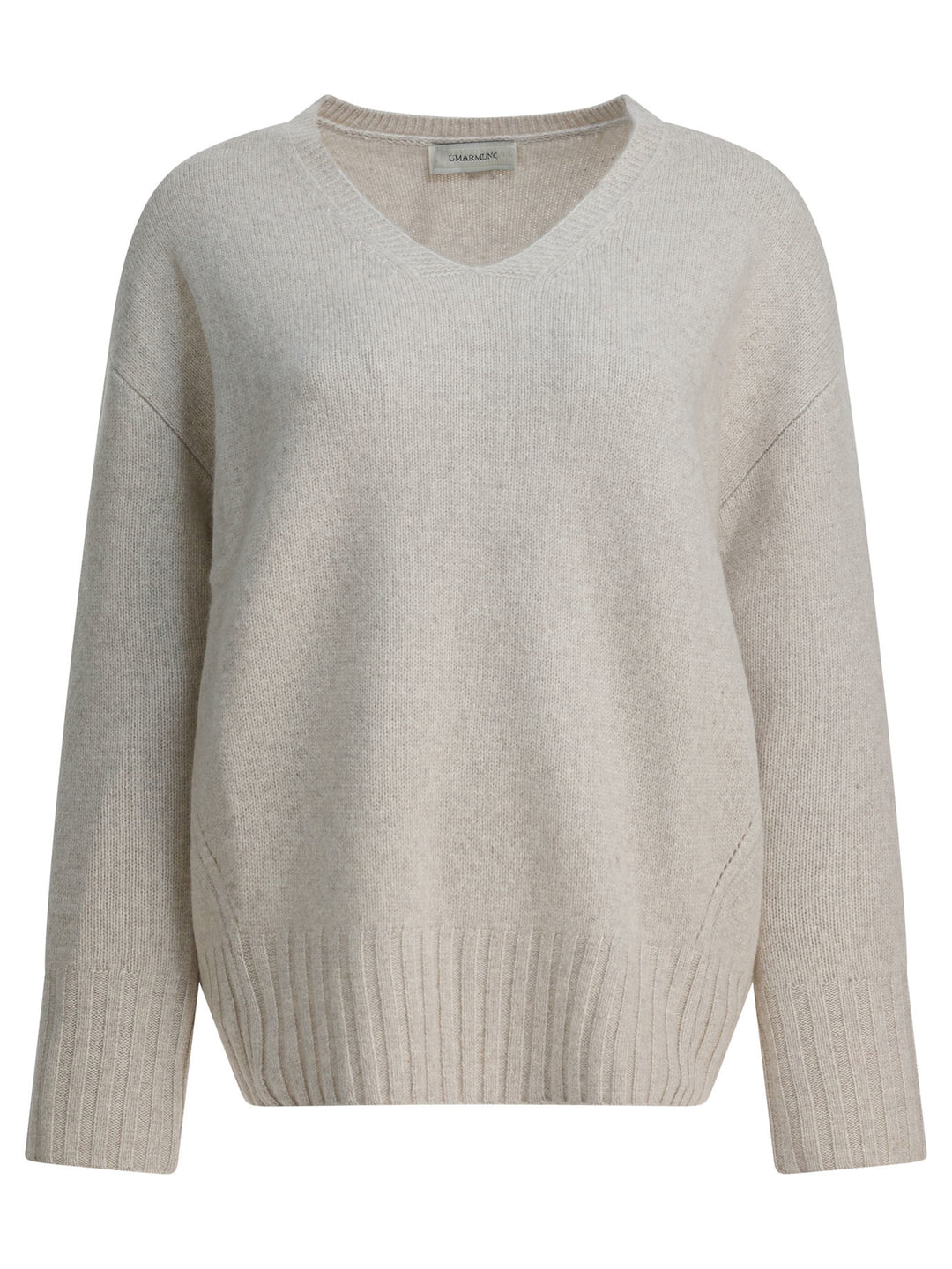 Umarmung Wool And Cashmere V-Neck Sweater Knitwear - White | 30d67dfbeae8c7ef25a034a91f182f786a5b4c05