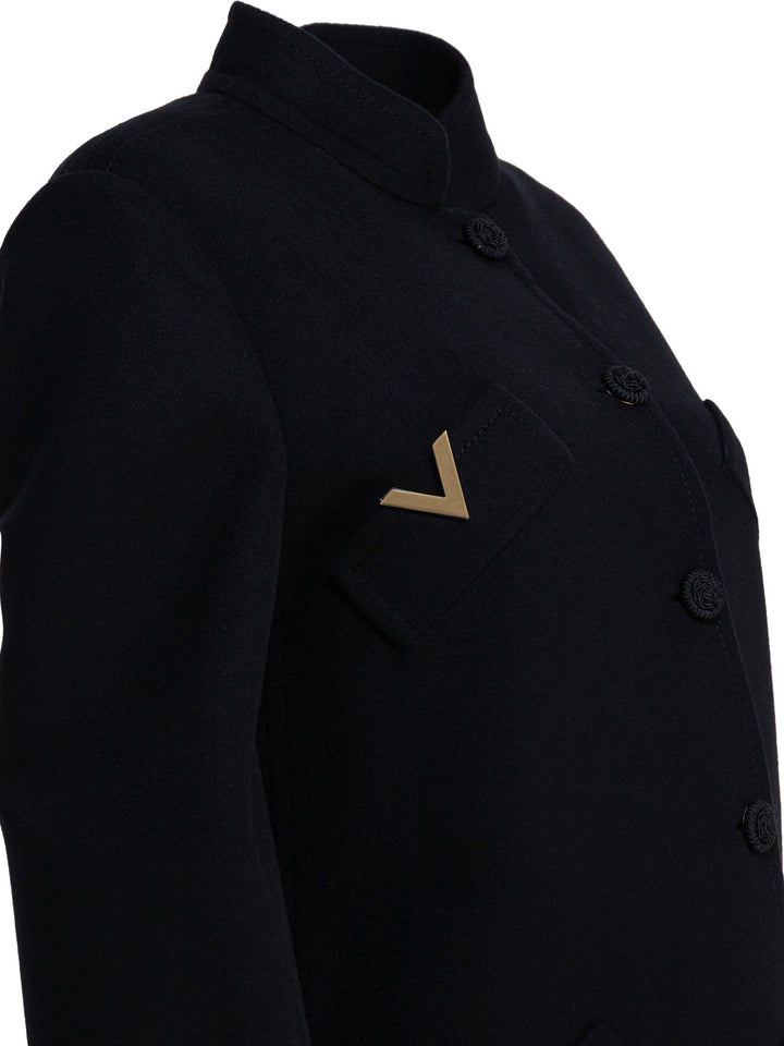 Valentino Wool And Cashmere Coat Jackets and Coats - Black | 87945ba50a0948baaaca3b60b163d4eb1ea78212