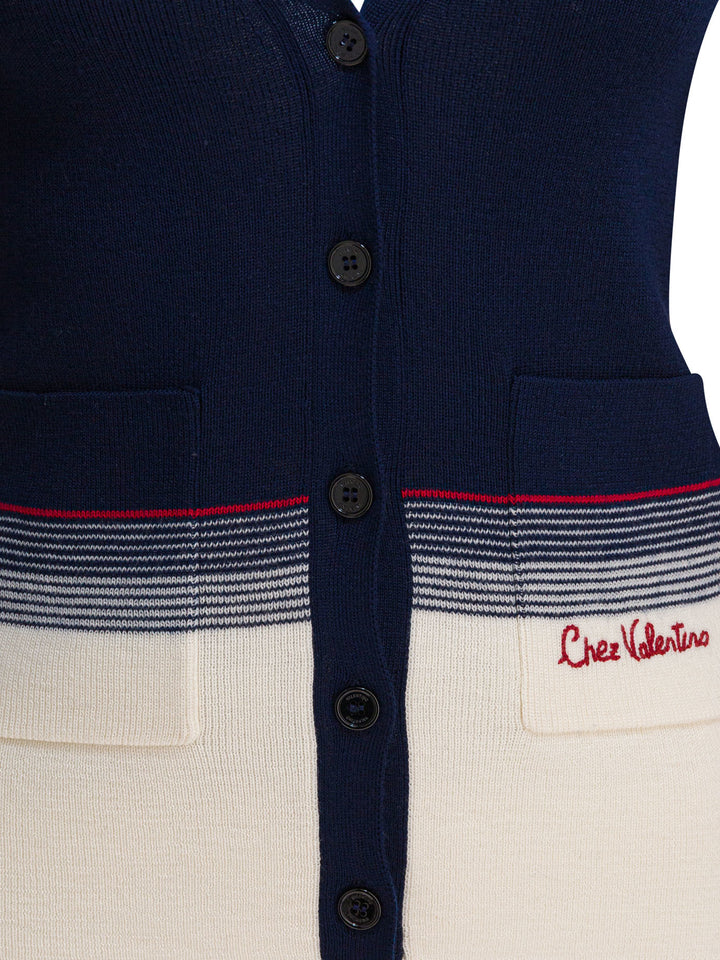 Valentino Virgin Wool Cardigan Knitwear - Blue | 0a8c27066c3be05329f6c52c0b6e1a7a4a9a87f4