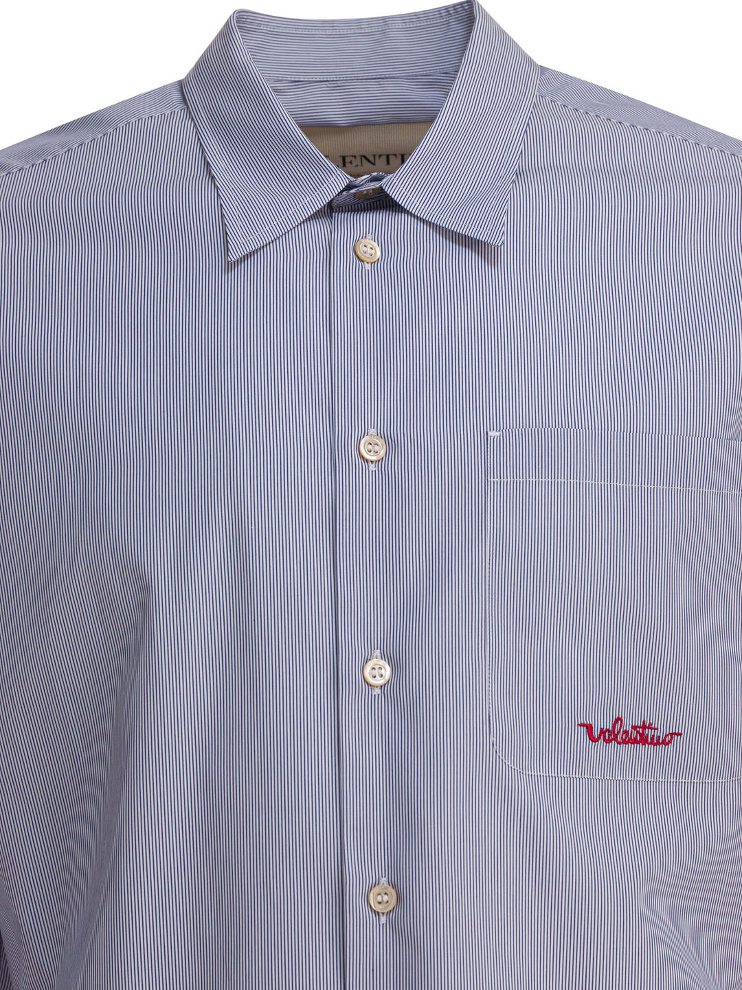 Valentino Cotton Shirt With Logo Shirts - Light blue | a82442297f7babc6bde83f561bdbc6a75223b454