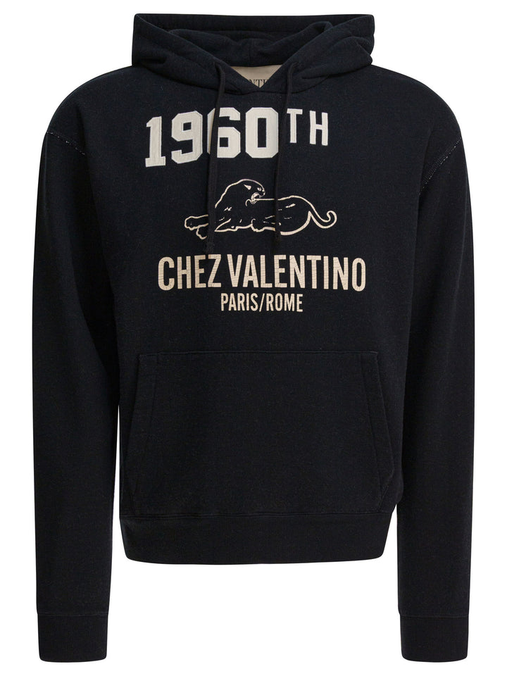 Valentino Cotton Hoodie Sweatshirts - Black | 62886e41b7fa727941afe72e3501525583e7522e