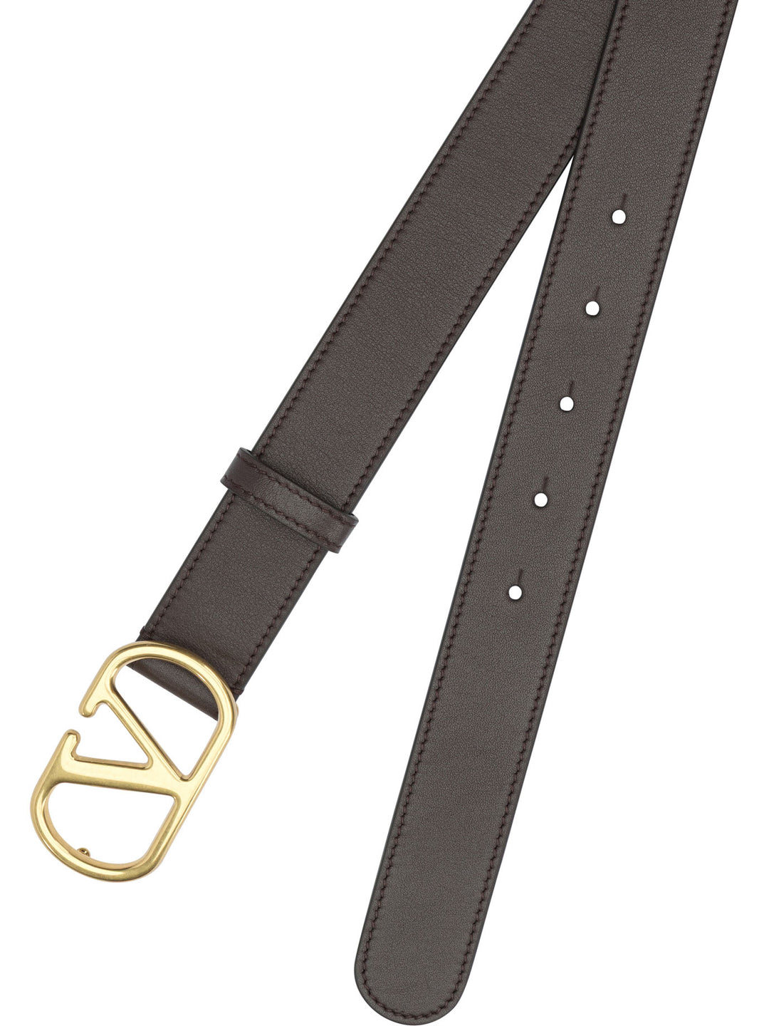 Valentino Garavani Vlogo Leather Belt Belts - Brown | 0fab90ba0df10354a4c94a576357002aeffac3e6