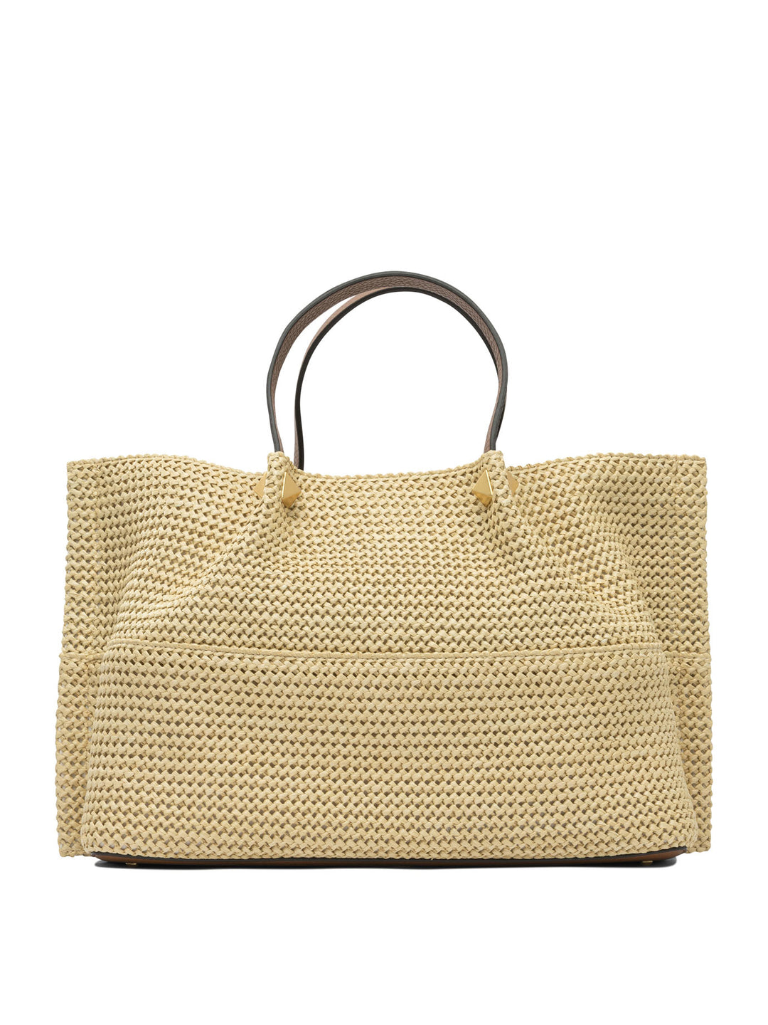 Valentino Garavani Raffia Shopping Bag Shoulder Bags - Beige | e65b7e1624966b447a5e6ff556c1a2706fb7f827