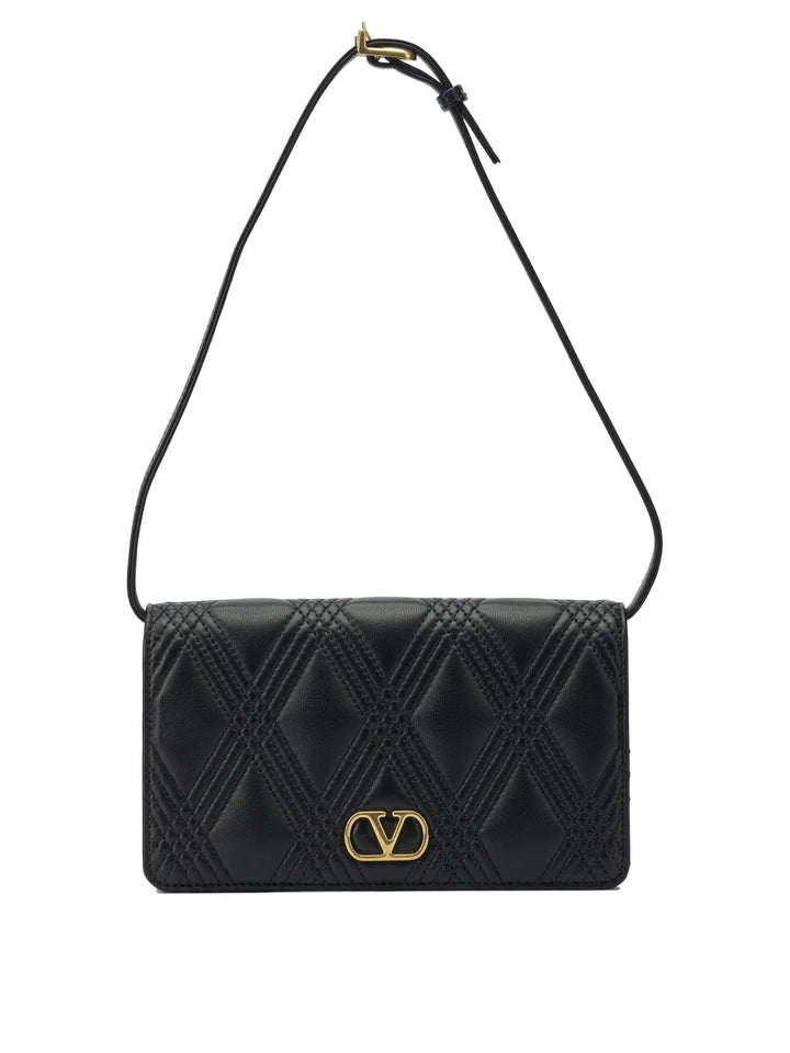 Valentino Garavani Quiltie 67 Shoulder Bags - Black | 22f2657a56a6f52ca034e4636a2866b9fbcfe177