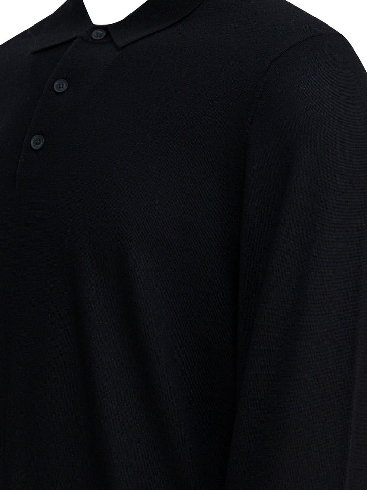 Vince Merino Wool Polo Shirt Polo shirts - Black | 391dce97fe219f4b6ff284fb73c75f3e177d5578