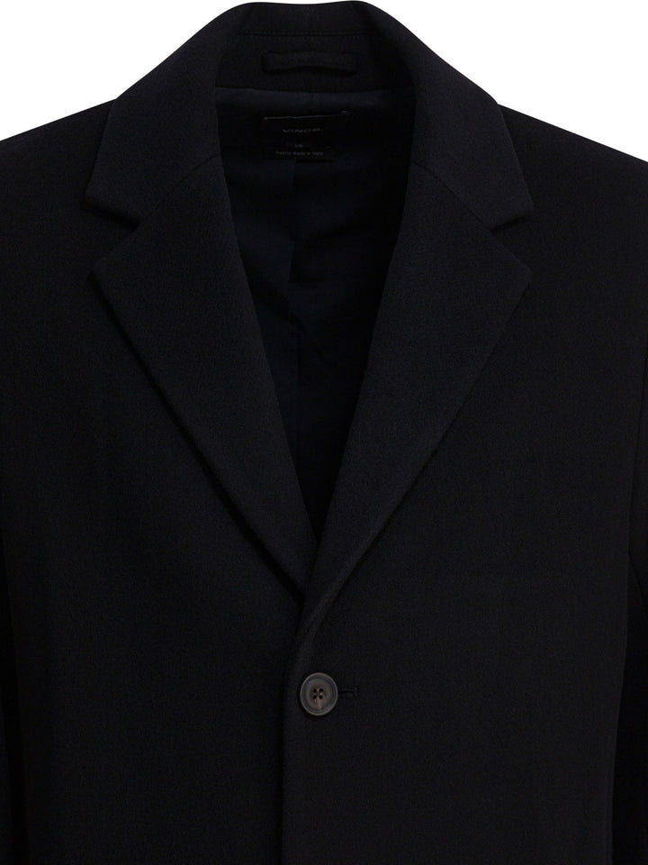 Vince Classic Coat In Italian Wool Blend Jackets and Coats - Black | 882f59cd59f585dd9330f4f17ca55e439911357f