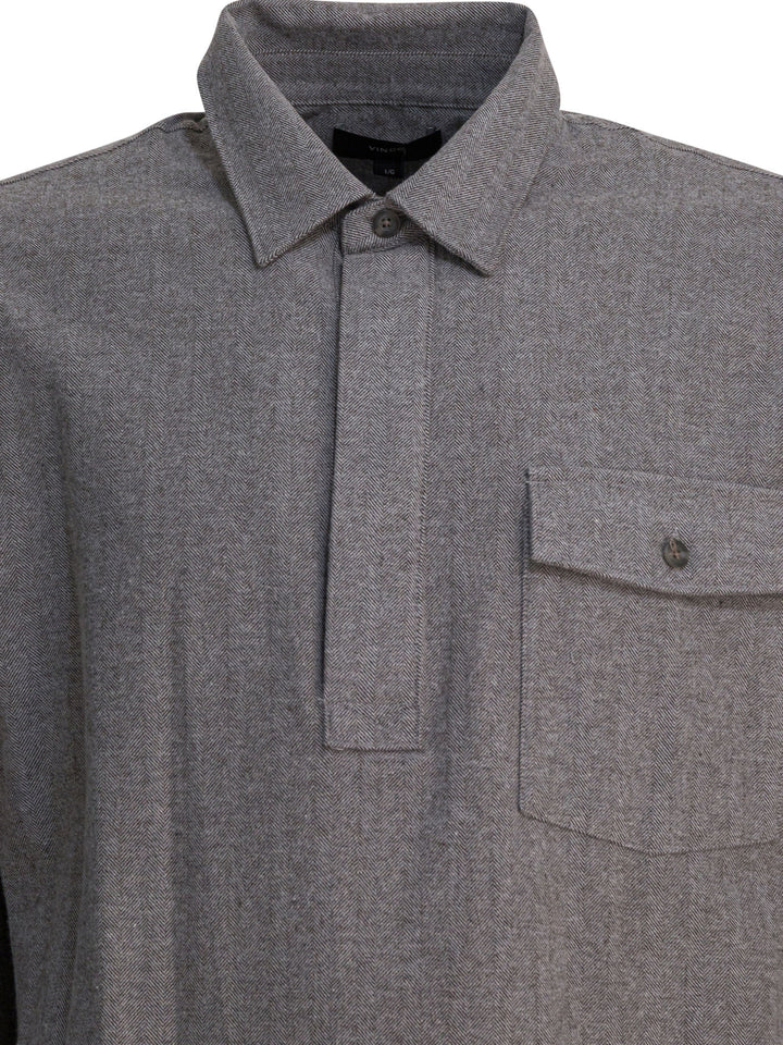 Vince Herringbone Shirt Shirts - Grey | 0c79ace9454193135627590f247598b6cf204b8e