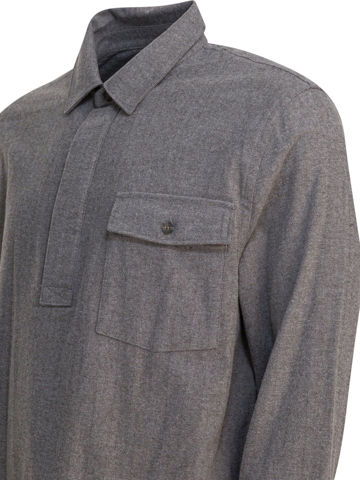 Vince Herringbone Shirt Shirts - Grey | 3a767da2d8175f6fb46fe2f17081aa58995b9b35