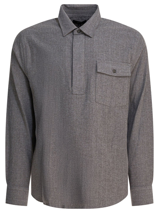 Herringbone Shirt Shirts Grey