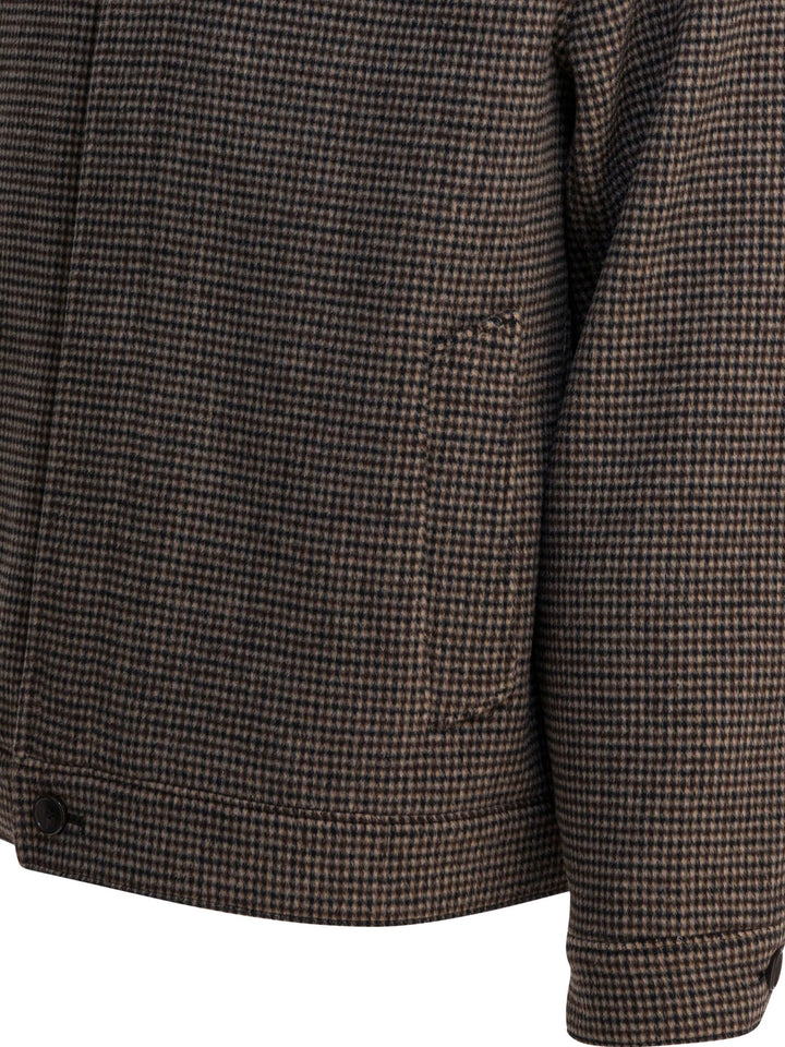 Vince Houndstooth Overshirt Jacket Jackets and Coats - Brown | 3fee4ea4273977c41a0d58e7236e4525cd9f9f63