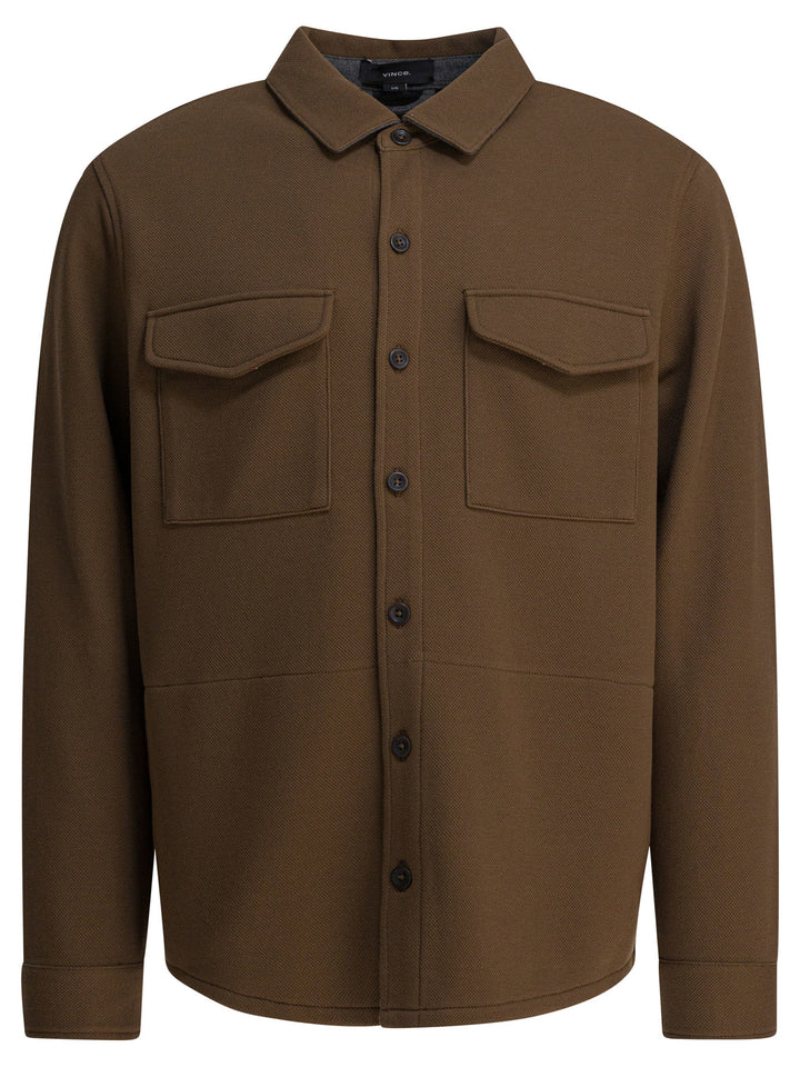 Vince Cotton Overshirt Jacket Jackets and Coats - Brown | b387fa889cf65a9dffd78334e123e5c15e524053
