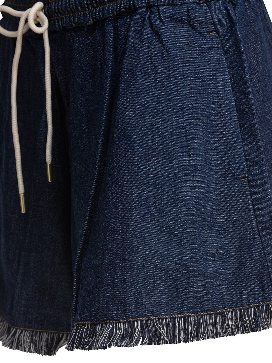 Zimmermann Rhiannon Fringe Denim Short Shorts - Blue | 96a0dadd42626ec7c7d0525ab47efc199423fef0