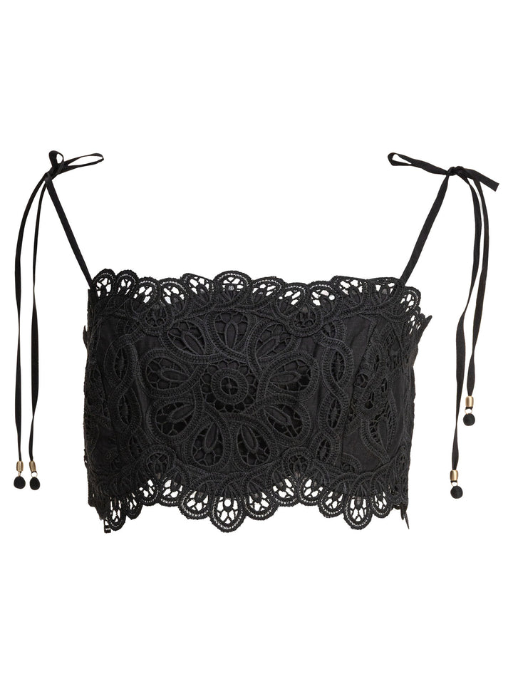 Zimmermann Rhiannon Embroidered Bodice Tops - Black | e66d046aee9bcc7a40bac908fed052ba1be7a2cf
