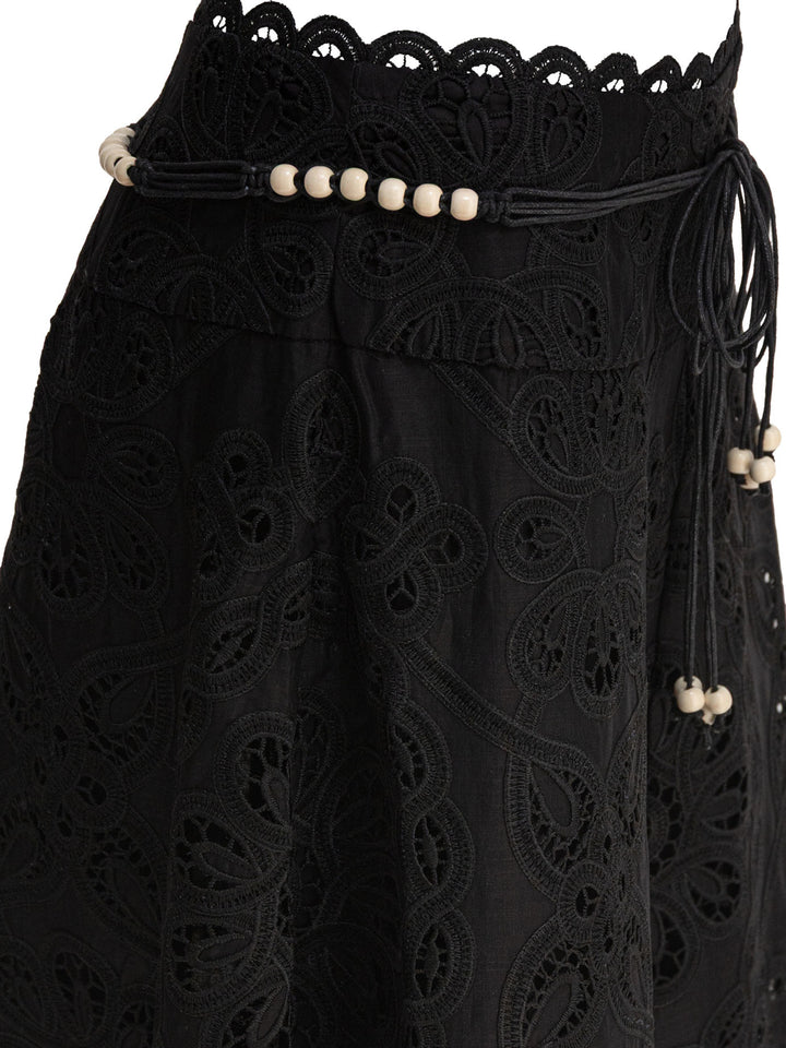 Zimmermann Rhiannon Embroidered Skirt Skirts - Black | 97fcb8697b99147311edc5130a1ed386ff188d0f