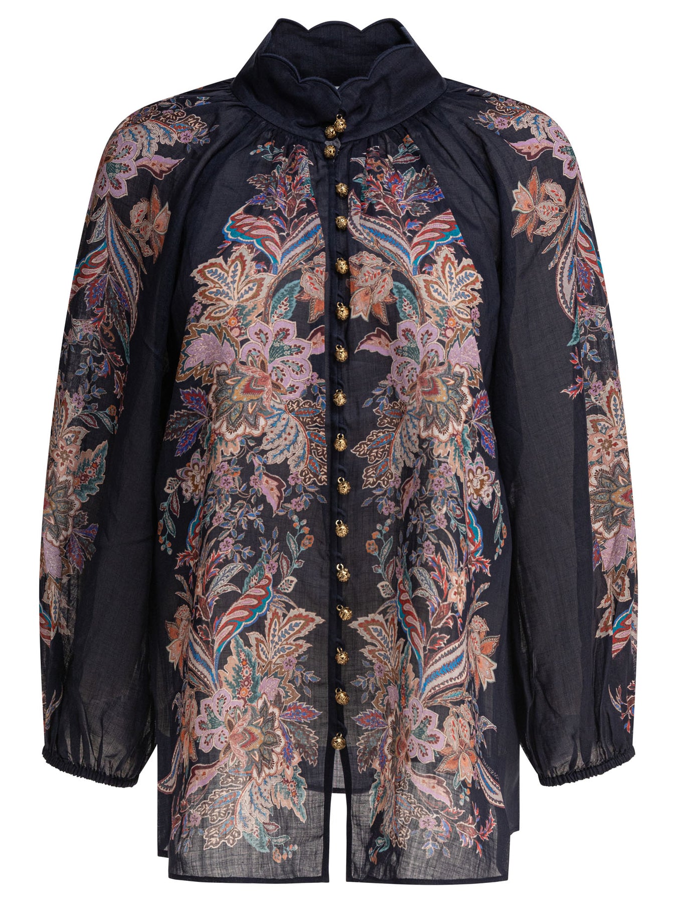 Zimmermann Rhiannon Billow Blouse Shirts - Blue | d0dca53d0485322a0db6e02fe69906dc8d3f073a