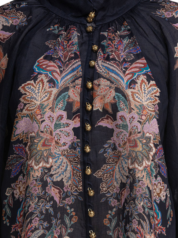 Zimmermann Rhiannon Billow Blouse Shirts - Blue | e76e66a39736ec85d5314ab93964b9c0bafdbaa4