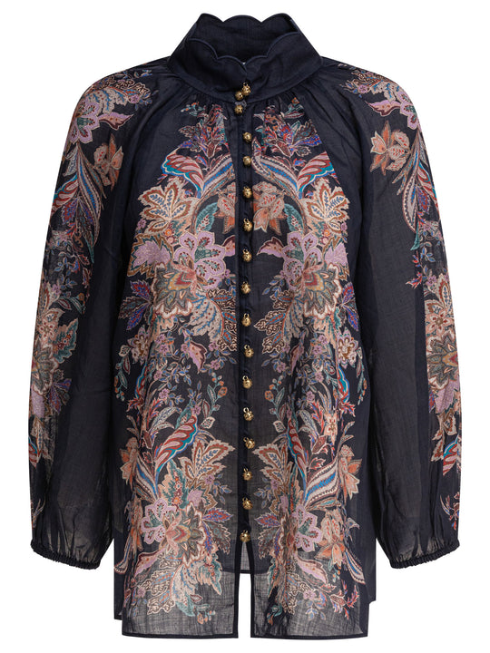 Rhiannon Billow Blouse Shirts Blue