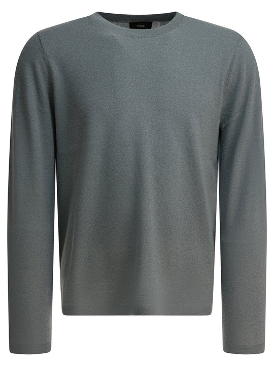 Cashmere And Silk Crewneck Sweater Knitwear Grey