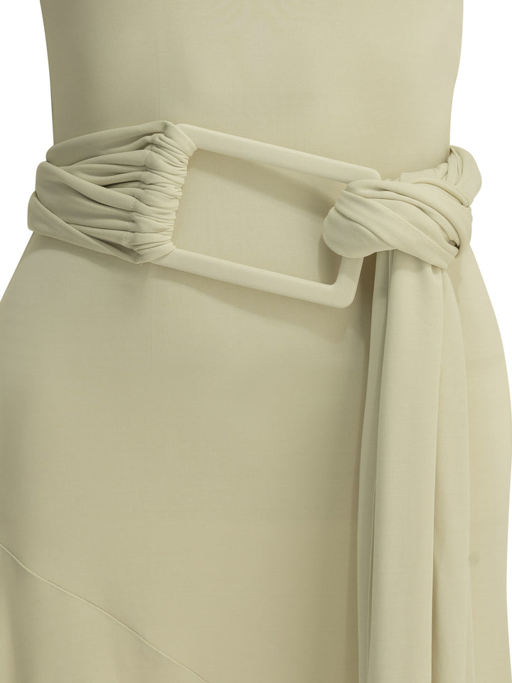 AlaïA Draped Midi Dress Dresses - White | 03cba4ed5b26a9b0ac14da97f6406b94b88f2771