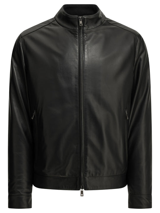 Padded Leather Jacket Jackets And Coats Black