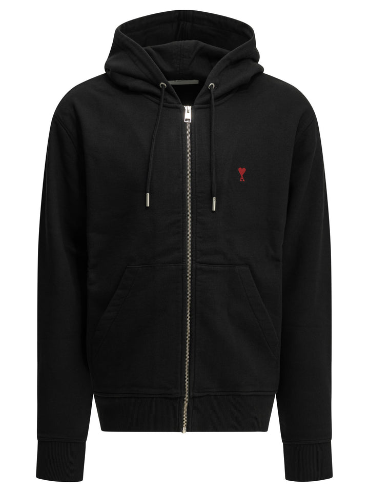 Ami Paris Ami De Coeur Sweatshirts - Black | 1c0ace4cbe32af5c110aa9d61d5c89c1a47e6e07