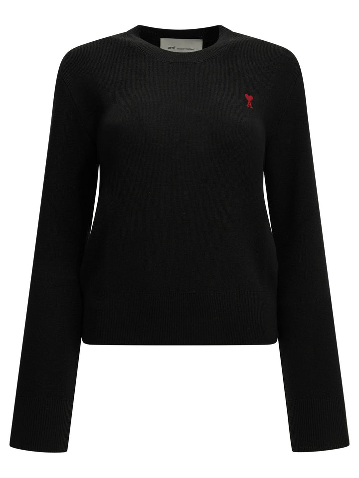 Ami Paris Ami De Coeur Knitwear - Black | 745fadadcb40943e5113fb9df8505dde0ef6450a