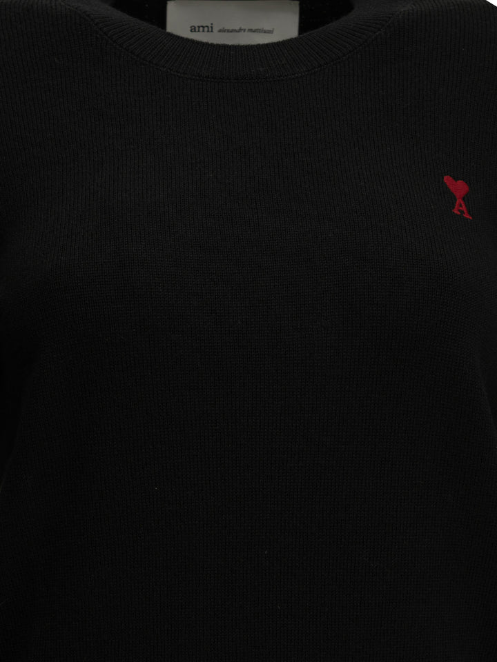 Ami Paris Ami De Coeur Knitwear - Black | bcef7ae5d5dbf39b121f242486e2e2199f68cb20