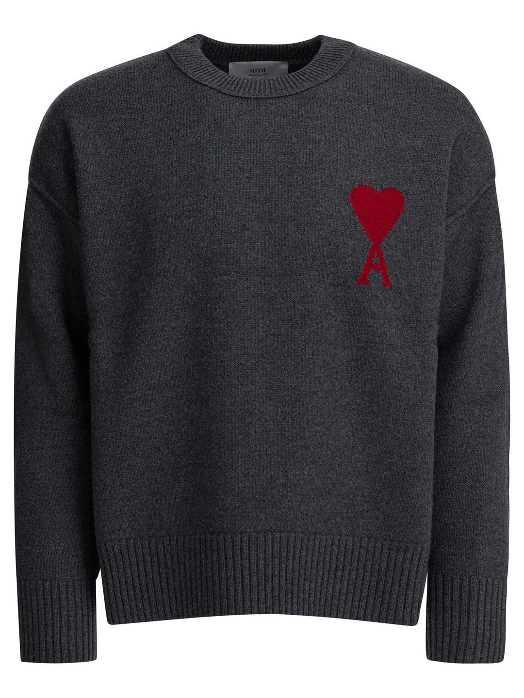 Ami Paris Ami De Coeur Knitwear - Grey | a51239a8052944ff66a0414e7a381b33f8ba72ea