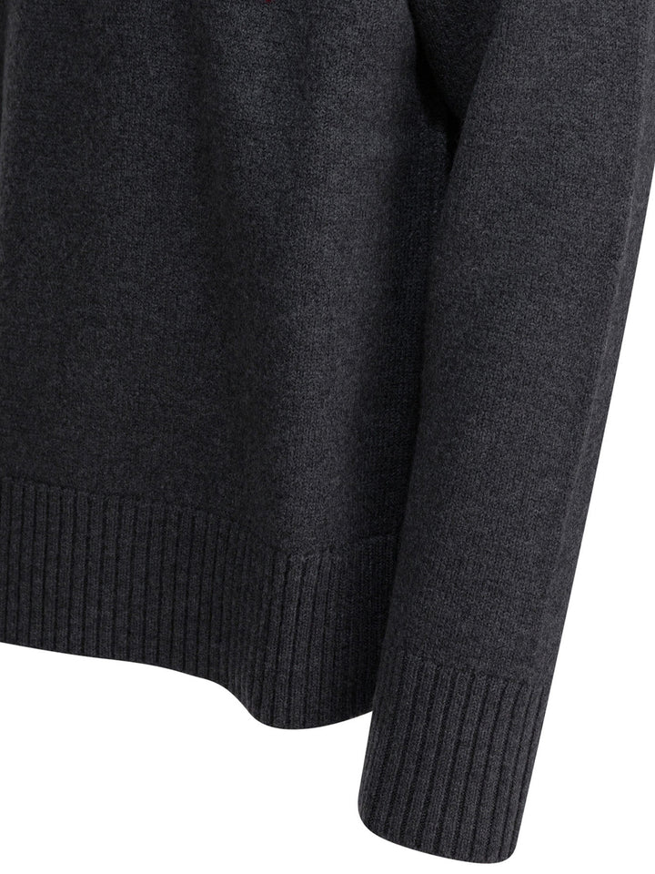 Ami Paris Ami De Coeur Knitwear - Grey | f0f10acae32462d40153213c4a13ee844e9e33cb