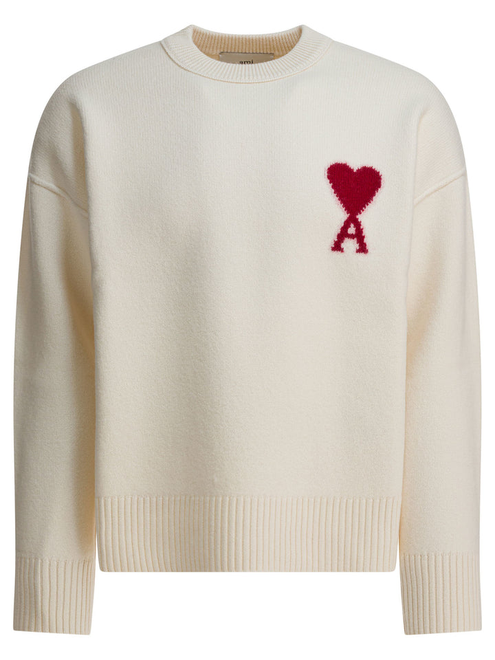 Ami Paris Ami De Coeur Knitwear - White | 0b8c2fa7827f82d1dabe3437d93b700b8e7e723f