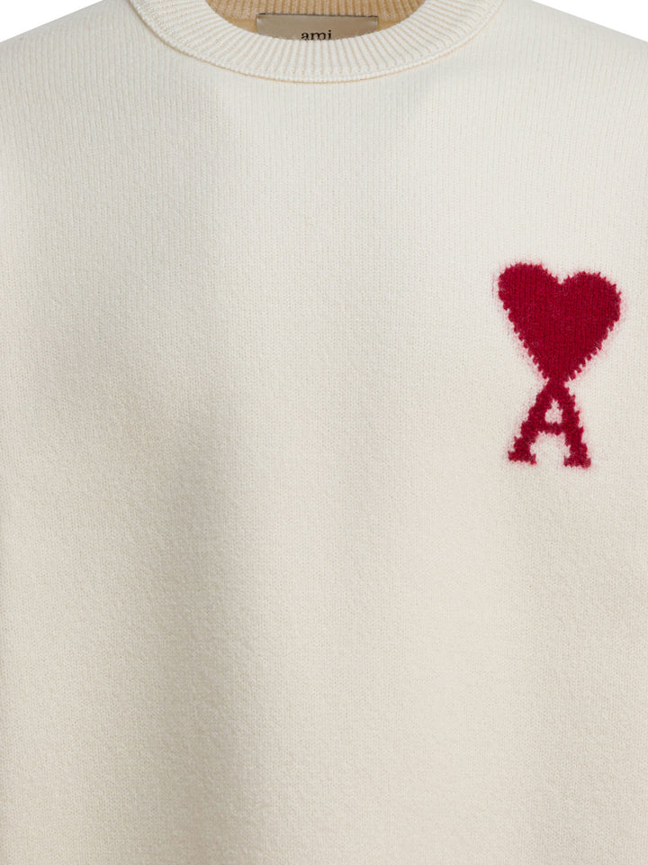 Ami Paris Ami De Coeur Knitwear - White | abb842bd0a522bdb9751d21d4275c8f604c945a0