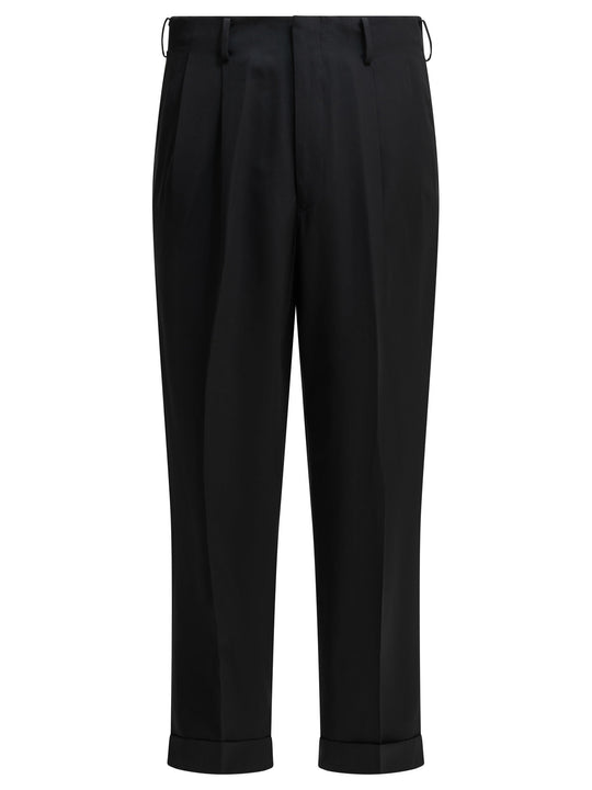Tailored Pants Made Of Wool Blend Trousers Blue
