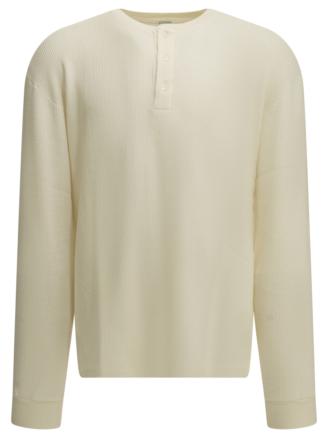 A.Presse Henley T-Shirt With A Honeycomb Pattern T-shirts - White | 2962db2dabe5bcfc9fac87f4bb556a3a62fefa98