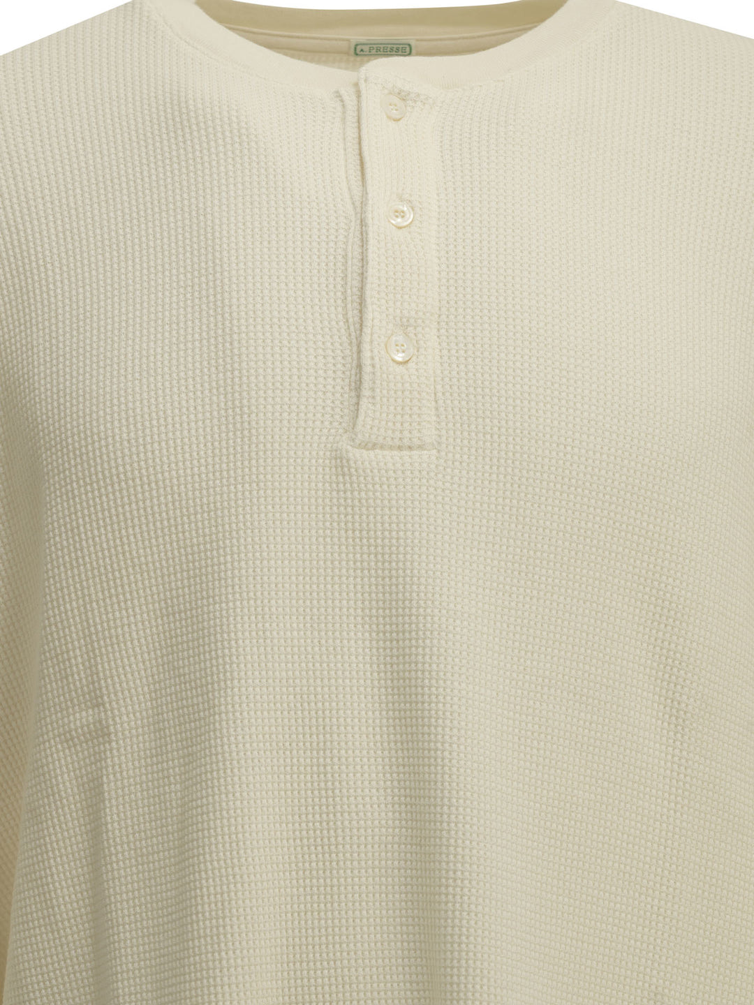 A.Presse Henley T-Shirt With A Honeycomb Pattern T-shirts - White | d9c9ff9821ed7a783e5f84f18a0803b4e5773f2c