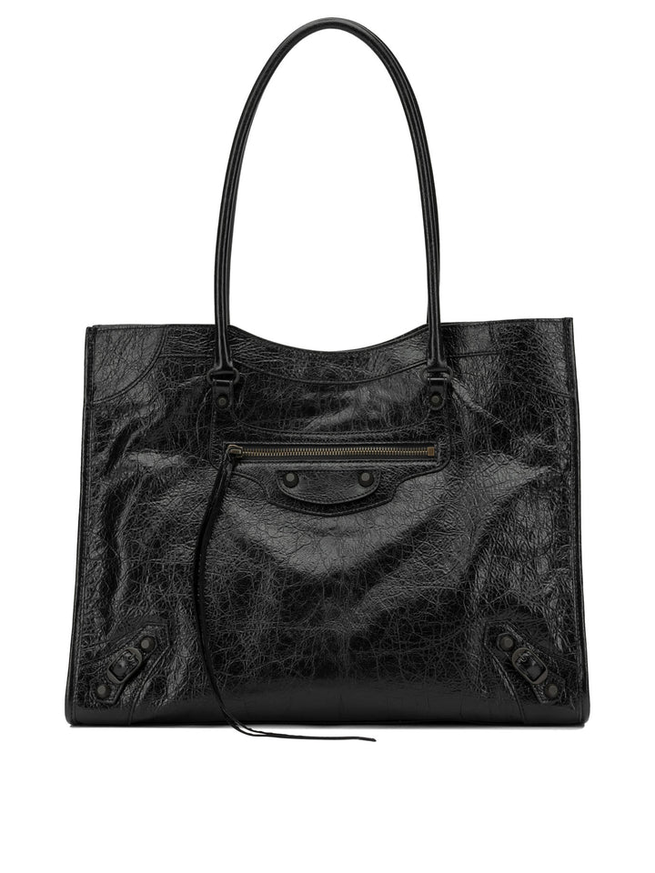 Balenciaga Le City Tote Shoulder Bags - Black | 87f6e0cdada648c8aaf671bae078f743d4bb8bdb