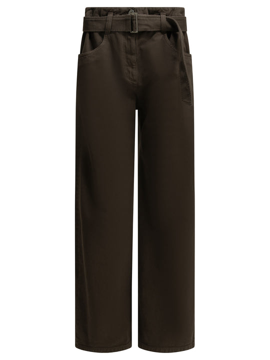 Wide-Leg Jeans Brown