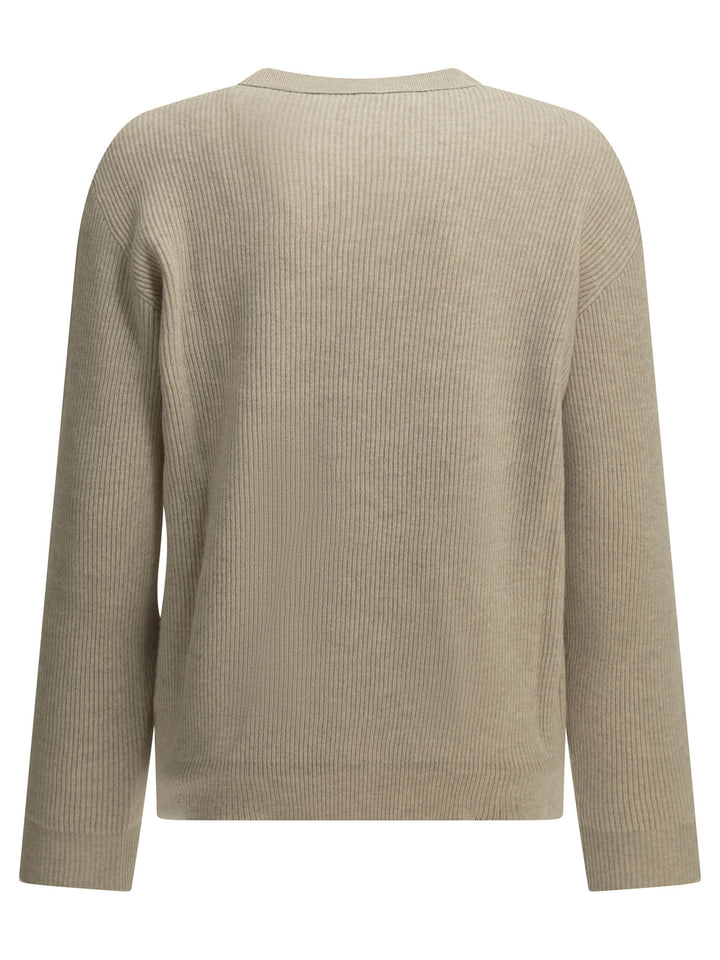 Brunello Cucinelli Cashmere Crew-Neck Sweater Knitwear - Beige | 83ef082e69ed0f9806eb045077e0c9a97d6fdade
