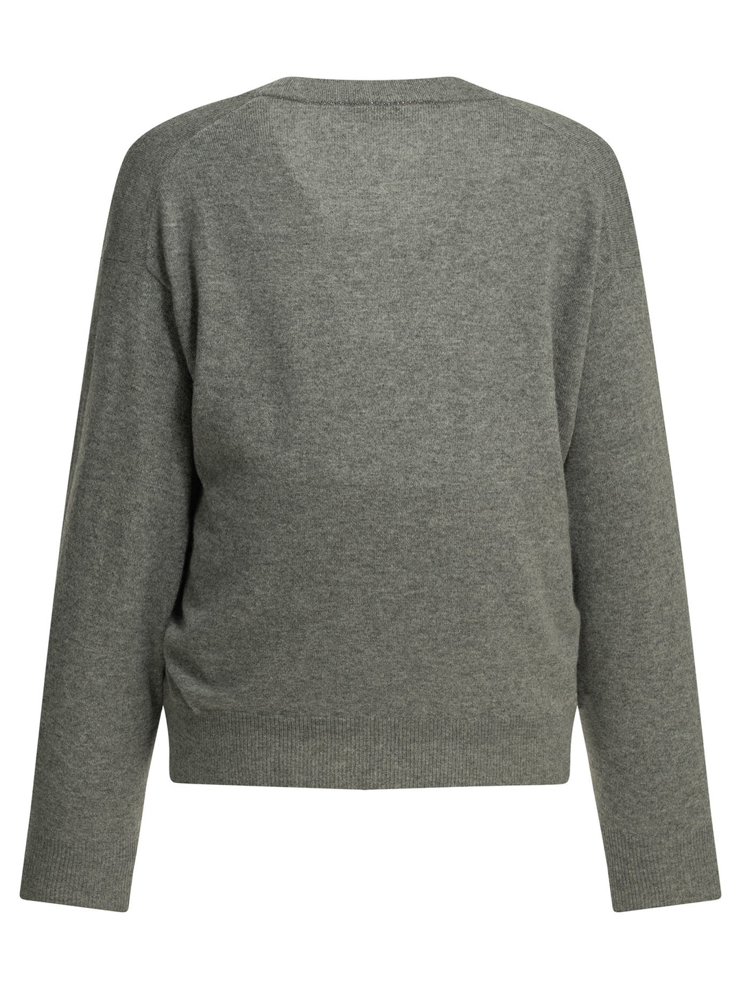 Brunello Cucinelli Cashmere V-Neck Sweater Knitwear - Grey | 4718b1aba7266c8a043497f0b361225f03b68fca