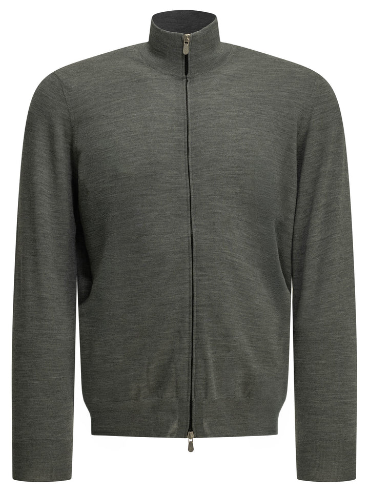 Brunello Cucinelli Zip-Up Sweater Made Of Wool And Cashmere Knitwear - Grey | 98d866d56dfa26e63db6140f4f3722c161faaa77