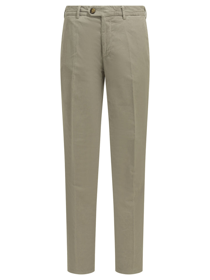 Brunello Cucinelli Tailored Cotton Velvet Pants Trousers - Grey | 664f2fdc9e9c01c73348620e2aeee95560db49d0