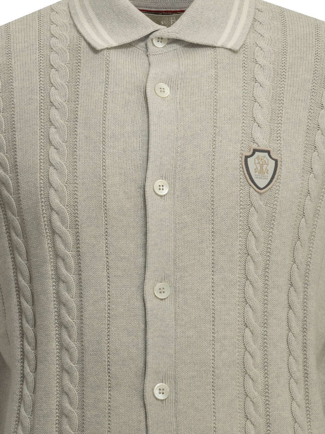 Brunello Cucinelli Cardigan With Logo Knitwear - Grey | b0367504b090516364fdb690ce87799dc4d6a288