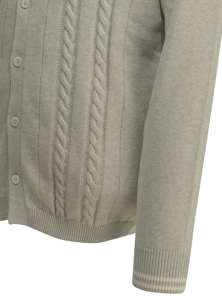 Brunello Cucinelli Cardigan With Logo Knitwear - Grey | 818979ea1cec87789abc3633e7cf1da589e48b41