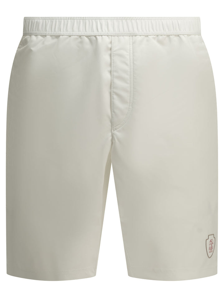 Brunello Cucinelli Logo Shorts - White | 50232a923ea9339188daadd9b99afbc498e4350b